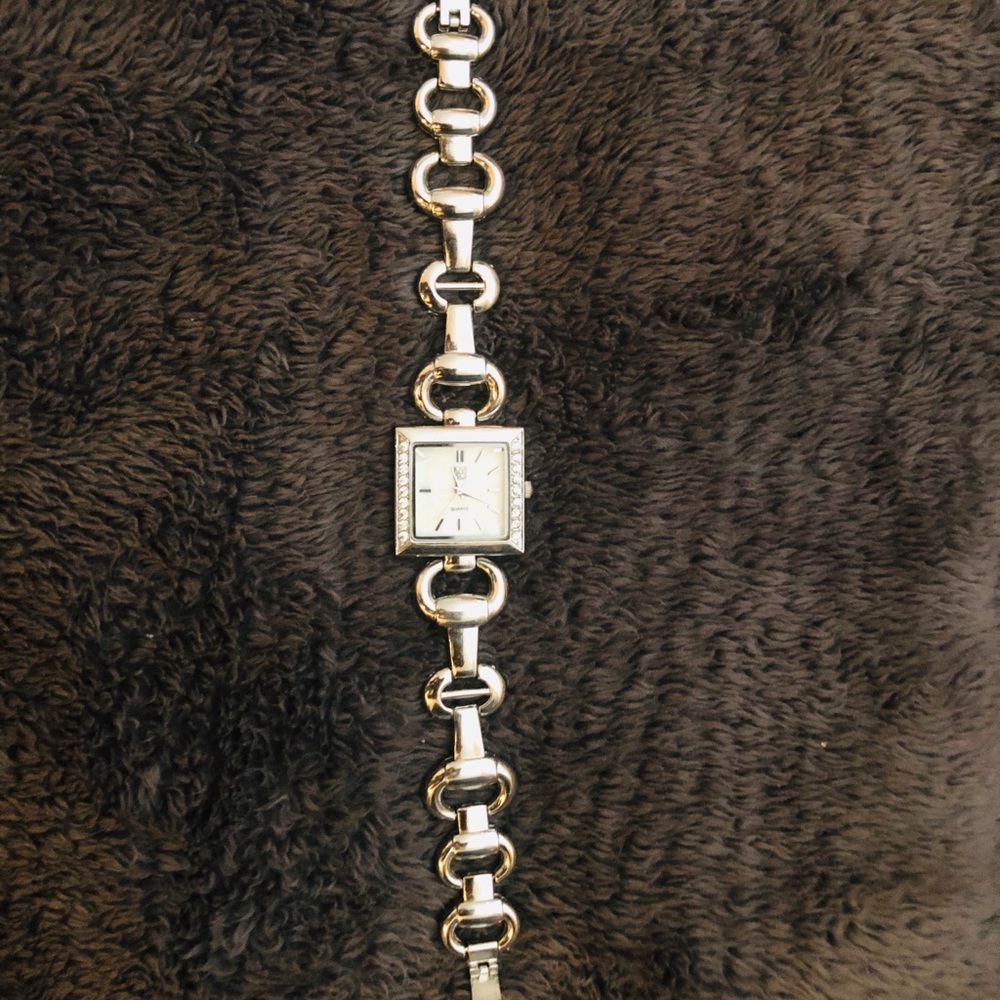Silver Jeweled Watch